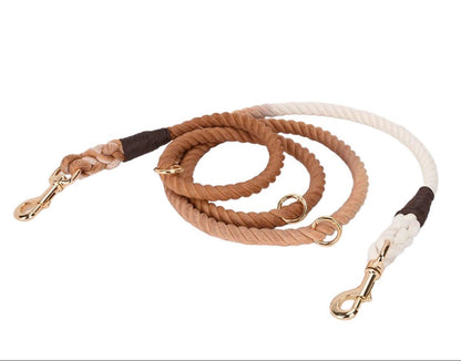 HANDS FREE DOG ROPE LEASH - OMBRE BROWN-0