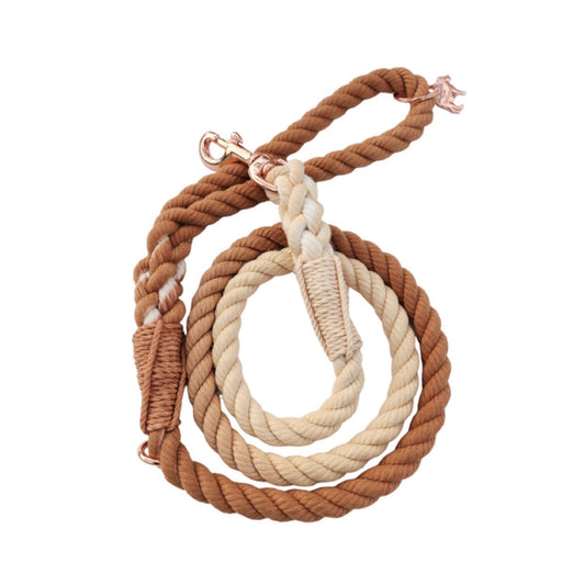 ROPE LEASH - OMBRE LIGHT BROWN-0