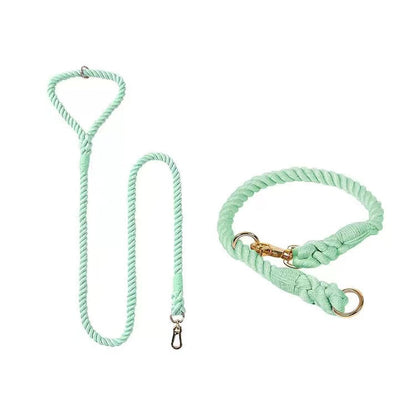 Rigging Rope Collar & Leash Set - Seafoam