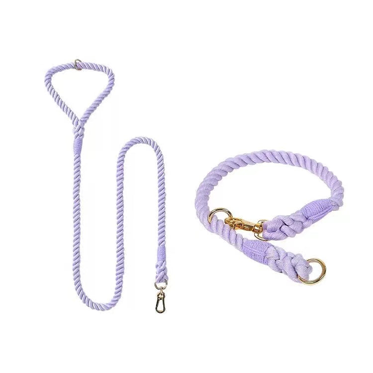 Rigging Rope Collar & Leash Set - Lavender Mist